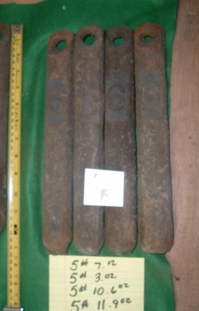 Lot of 4 ANTIQUE CAST IRON DOUBLE HUNG WINDOW SASH COUNTER WEIGHTS 6 lbs POUNDS