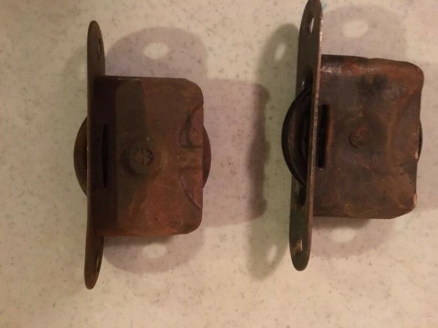 Vintage Cast Iron Weight Window Pulleys: quantity 2