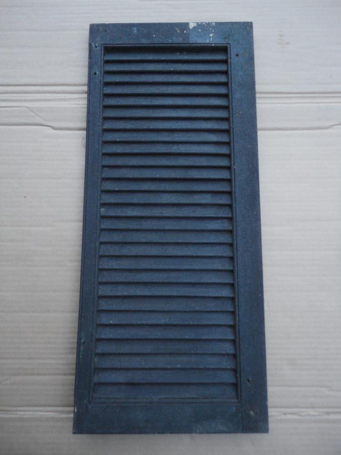 Vntg Wood Shutter Small Size 25 x 10 3/4 Blue Green Color Nice Decorator Item BB