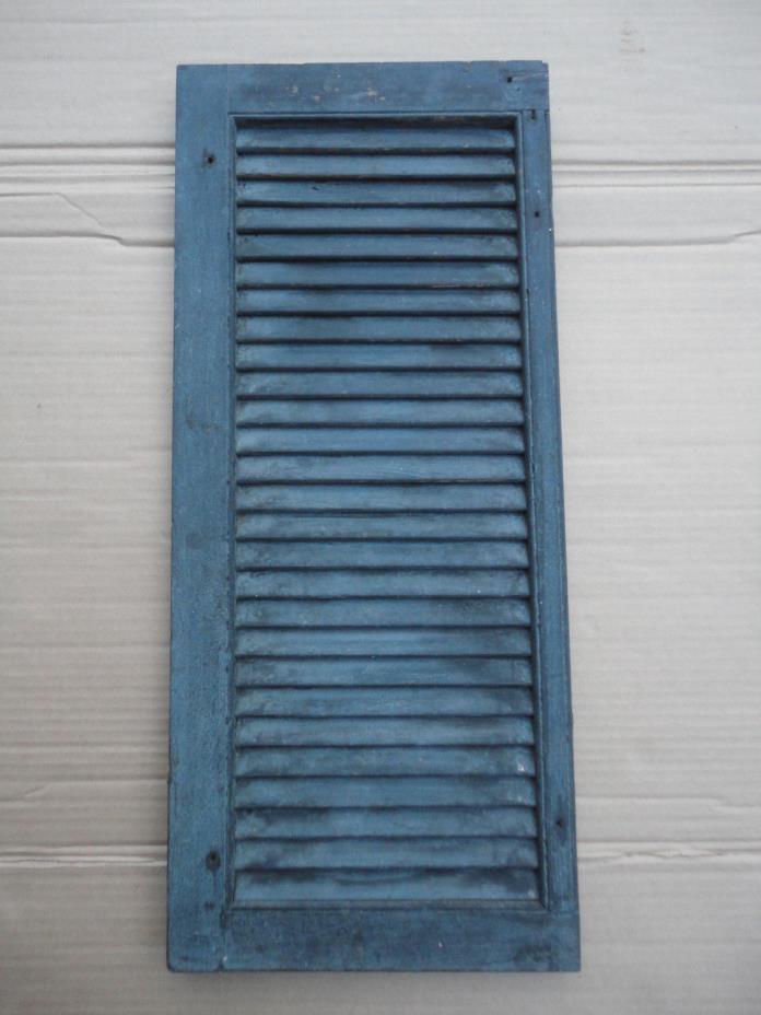 Vntg Wood Shutter Small Size 25 x 10 3/4 Blue Green Color Nice Decorator Item AA