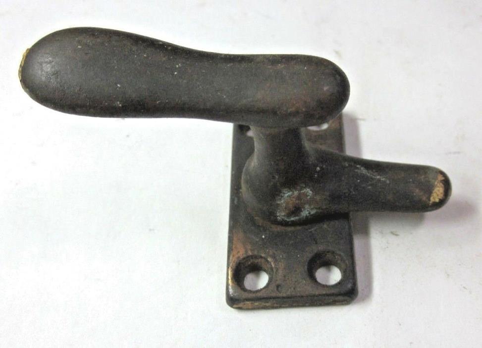 1 Vintage Antique Heavy Cast Iron French Door Window Sash Thumb Turn Latch Lock