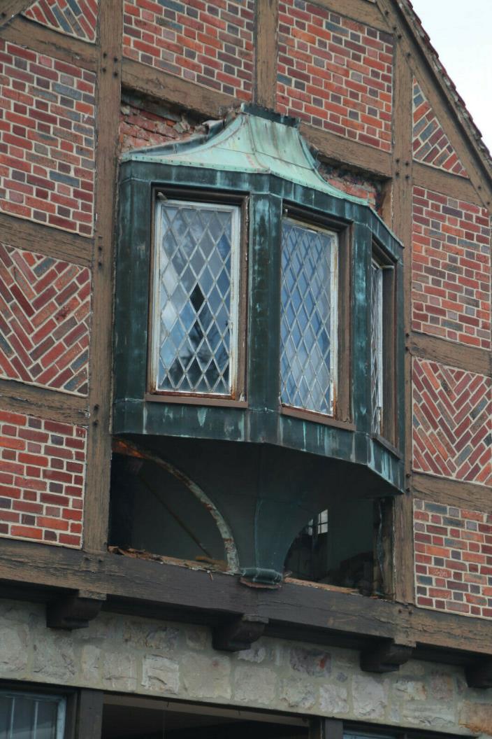 Copper Oriel Bay Window ~ Salvage: 1949 Esther Ludwig Mansion, Virginia 123Hx96W