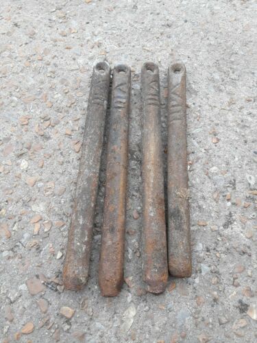 Four 8 lb Antique Vintage Cast Iron Window Sash Weights Salvaged Architectural