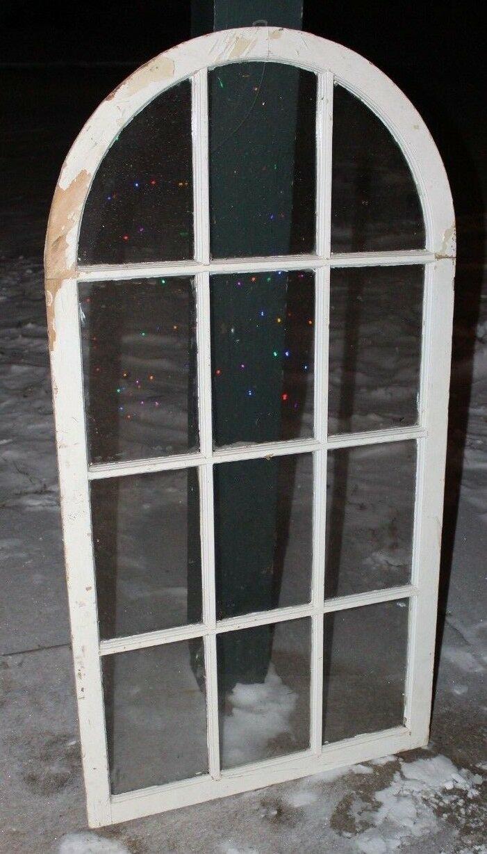 Antique Arch Window, Shabby Chic, Farmhouse, Midwest, 12 pane-Pickup only