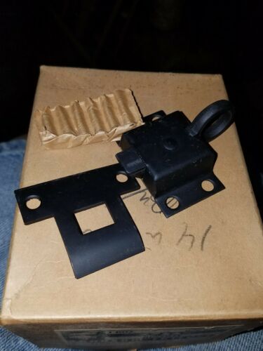 Russwin transom window or cabinet  latch catch  new old stock  dull black finish