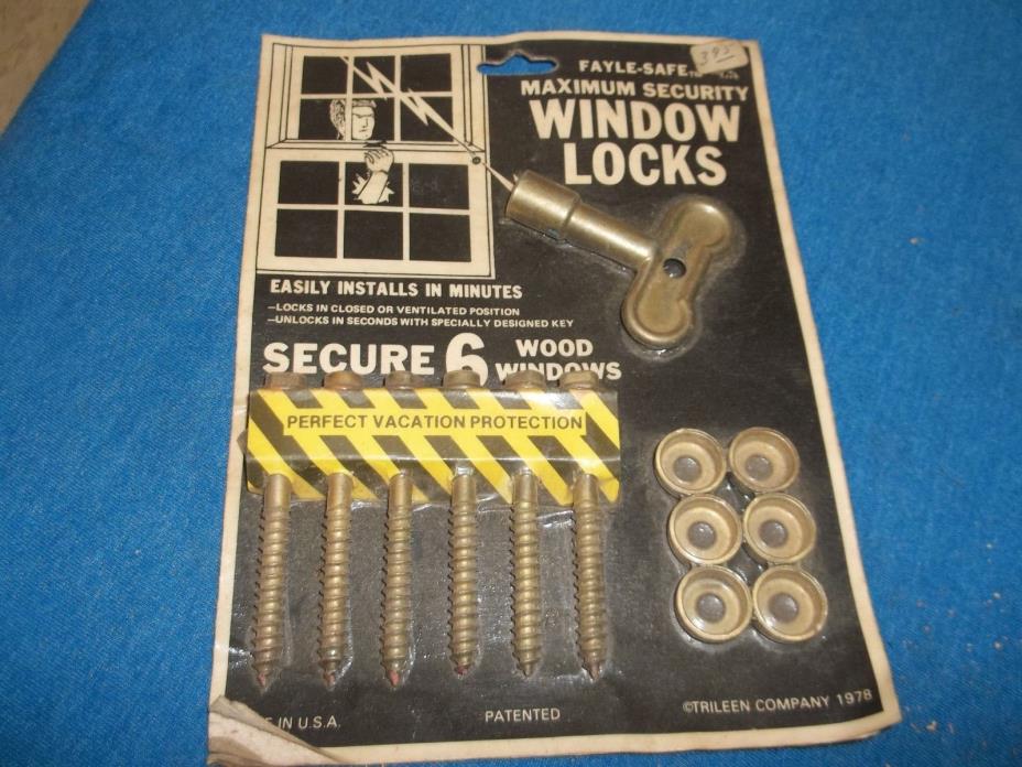 FAYLE-SAFE  MAXIMUM SECURITY WINDOW LOCKS SECURE 6 WOOD WINDOWS NOS