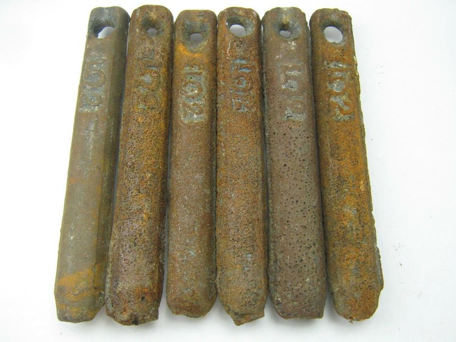 Lot of 6 Cast Iron Sash Window Weights 5 lbs 2 oz Free Priority Mail Shipping