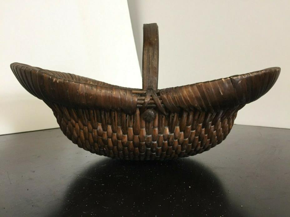 Vintage Asian Woven Market Basket