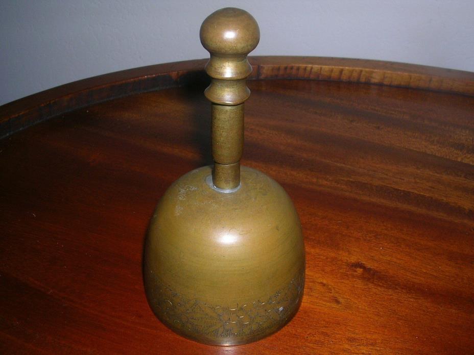ANTIQUE CHINESE BELL BRASS WITH ENGRAVINGS
