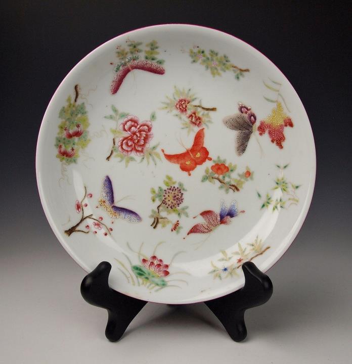 IMPERIAL YONGZHENG BUTTERFLY & FLOWER BOWL 1700s Qing Antique Chinese Porcelain