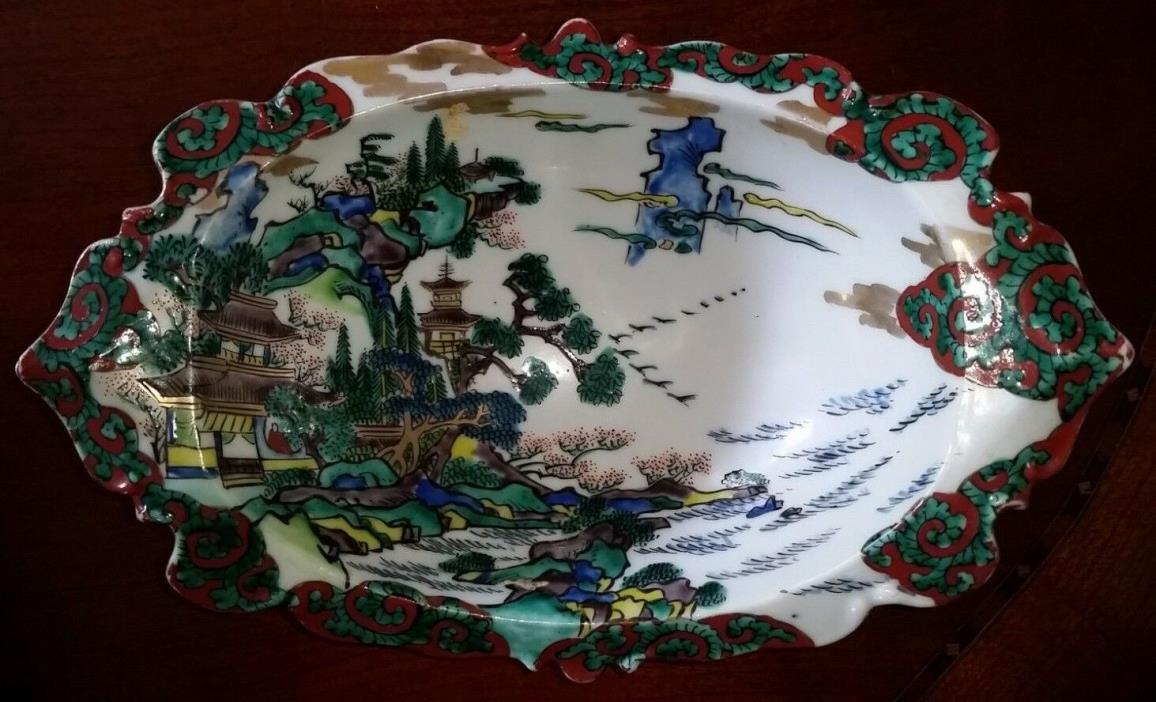Unusual Chinese Eggshell Porcelain Bowl with Hand Painted Scene