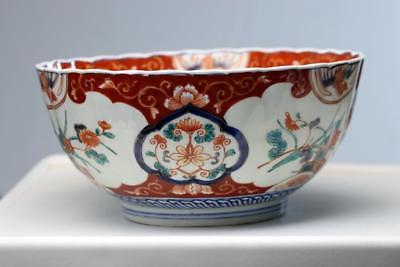 Antique Chinese Imari Porcelain Ribbed Bowl