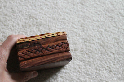 Vintage Primitive handmade (Huali? Mpingo?) wooden box