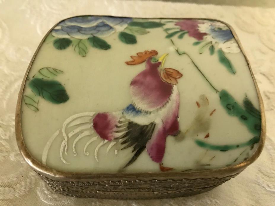 Chinese Vintage Box Made From A Chinese Antique Porcelain Chard