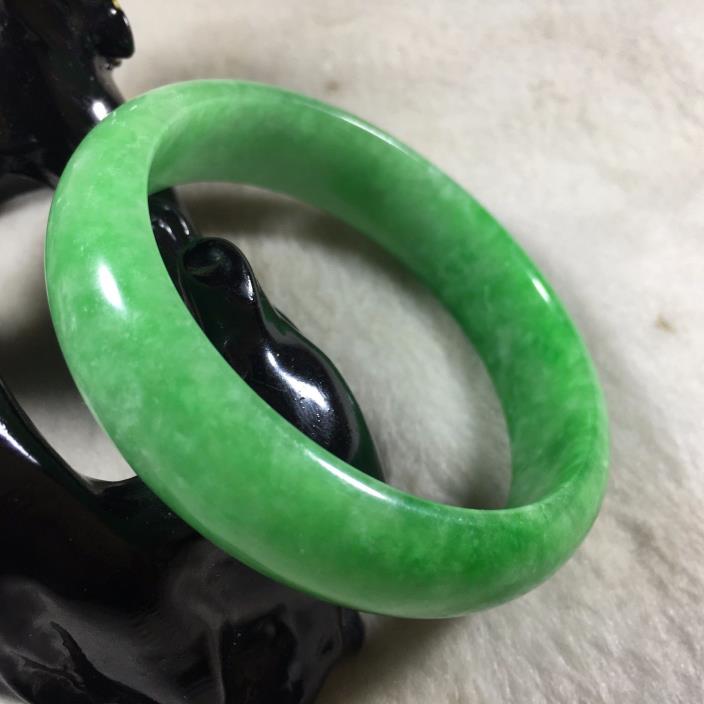 Light Creamy Fei Cui 56 mm Green Jadeite Jade Bangle #501