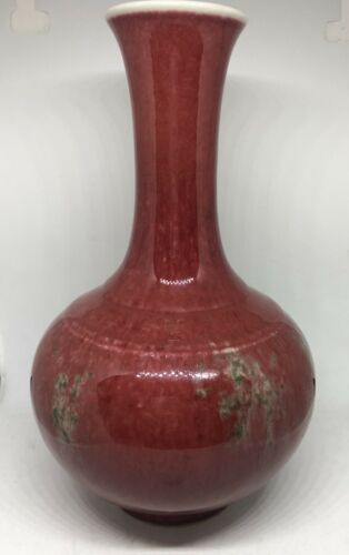Chinese Antique Red Glaze Kangxi Porcelain Vase Qing Dynasty Porcelain Kangxi