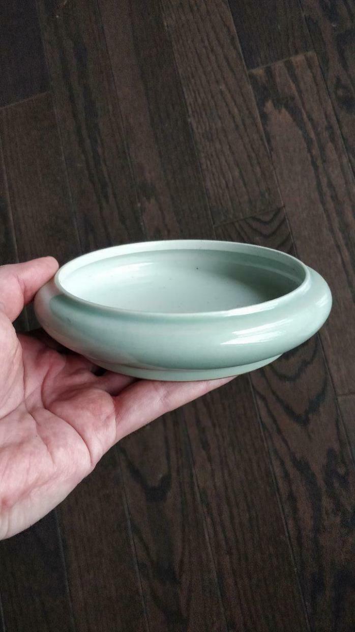 Antique Chinese Porcelain Monochrome Glazed Celadon Brush Washer Pot Bowl