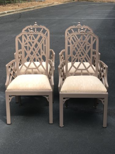 Mid century pagoda  Chinese Chippendale chairs - Set Of 4