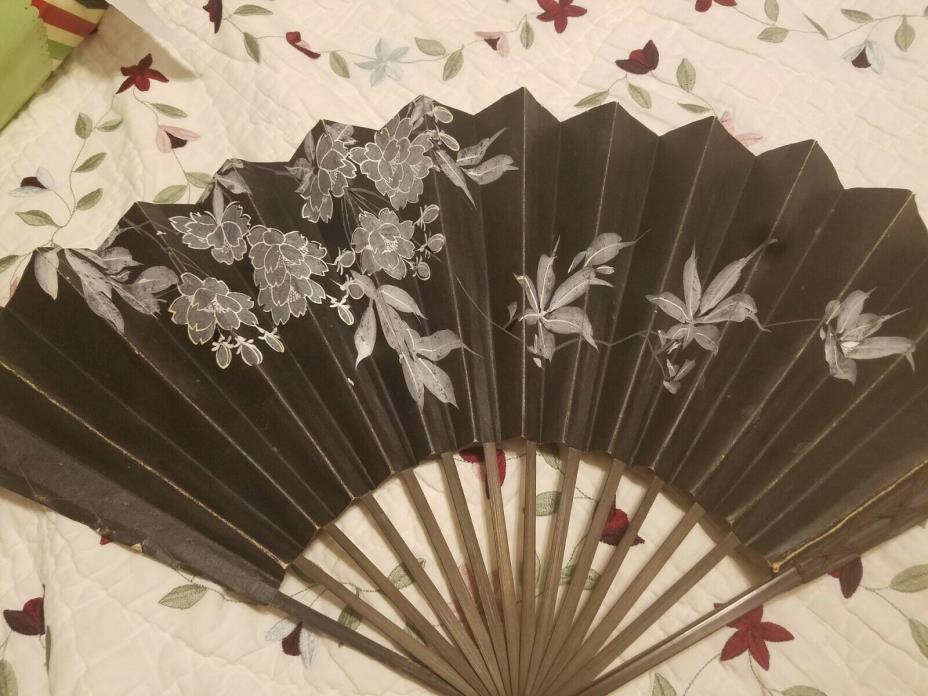 Vintage Hand Painted Paper Fan
