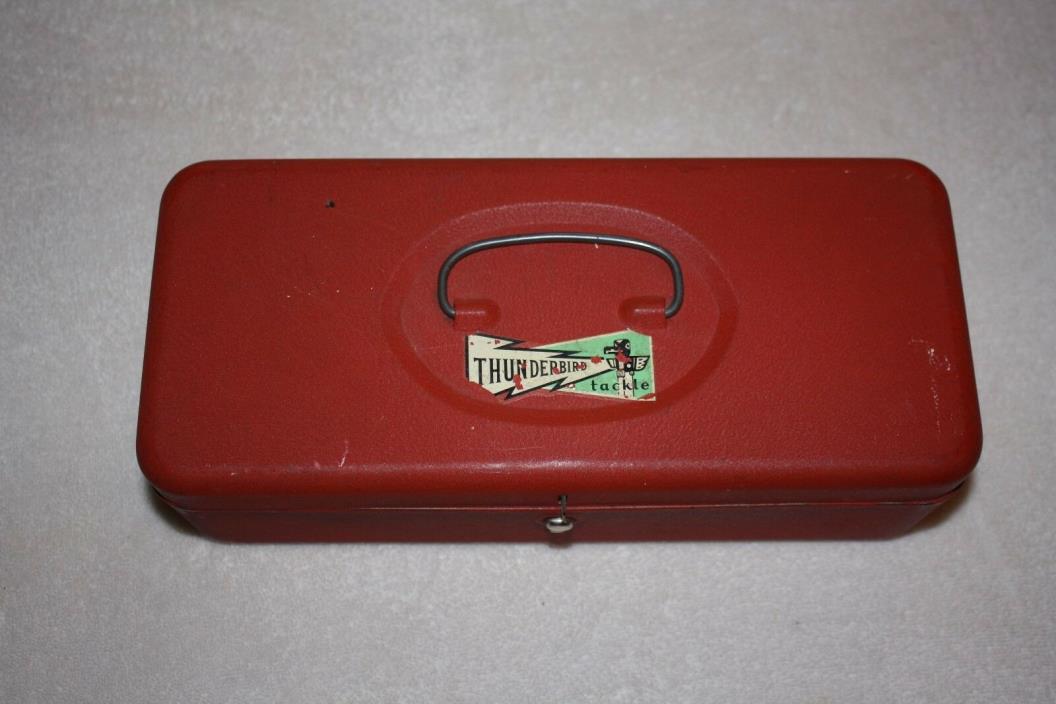Vintage Red Metal THUNDERBIRD Tackle box   P36