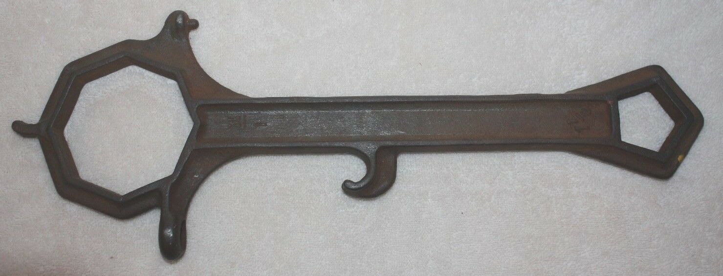 Vintage Cast Iron 1 1/2 inch Fire Hydrant Wrench and Spanner Tool PP7