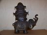 Chinese Qing Dynasty Bronze Elephant Temple Censor Libation Pagoda Statue
