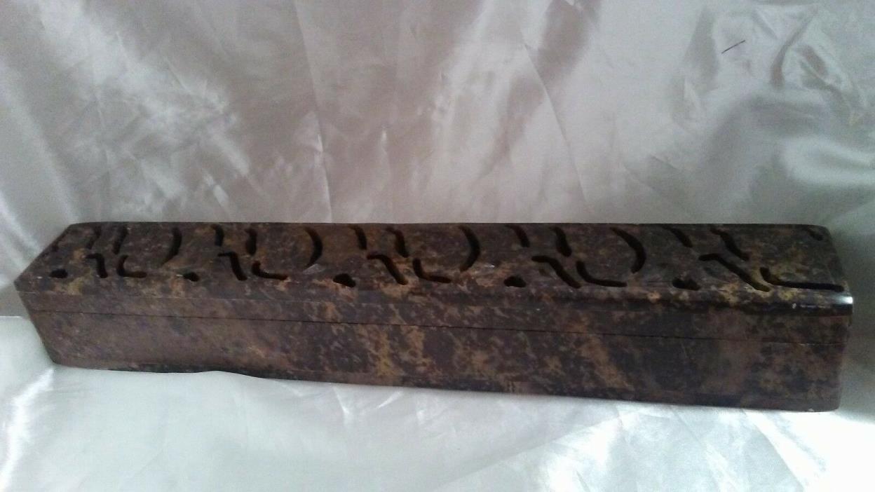 Antique Heavy Stone Hand Made Incense Burner Brown Tone