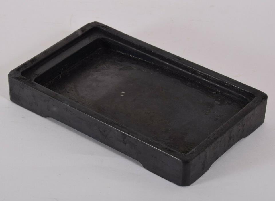 Chinese Ink Stone Well Used Black She Stone