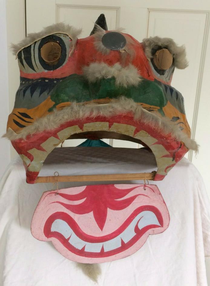 Vintage Antique Chinese DRAGON Parade Mask 1960s from Kuala Lumpur