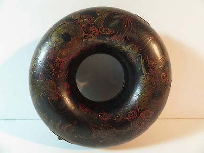Chinese Lacquer Hand Painted Necklace Box Dragon