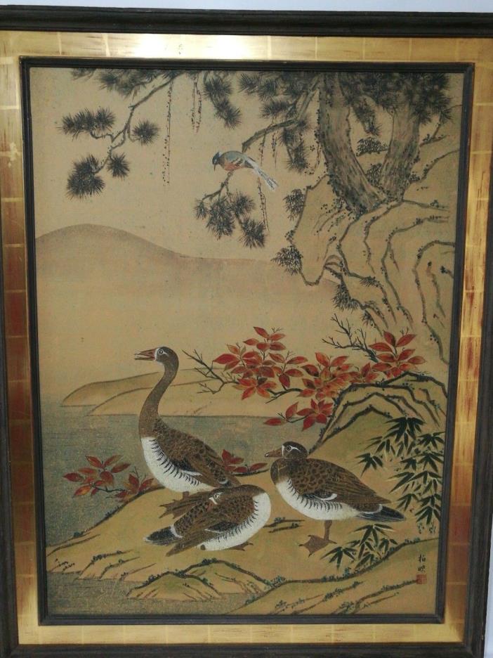 extra large ,original tempera Chinese painting by fu San  h 46