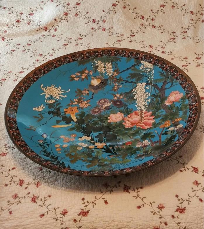 19th century Chinese Cloisonne Charger 91.44 cm (36 inches)