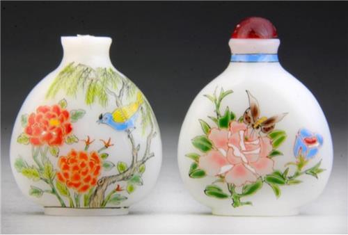 Two (2) Peking Glass Snuff Bottles Used