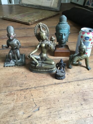 Lot Antique Gilt Bronze Tibetan Indian Chinese Asian Japan Thai Buddhas