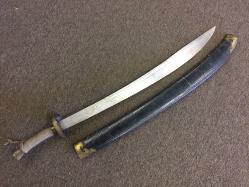 Antique Boxer Rebellion Chinese Large Oxtail Saber Sword Dao