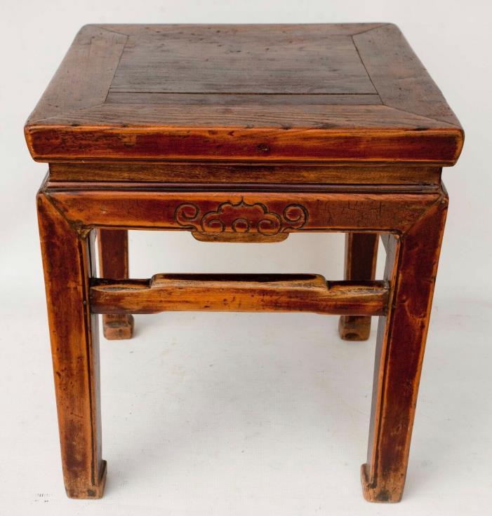 VINTAGE WOOD RUSTIC CHINESE CARVED LOW TABLE