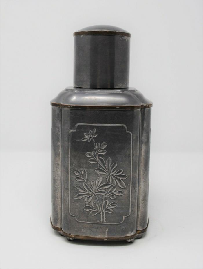Chinese Export Pewter Tea Caddy Gumps of San Francisco