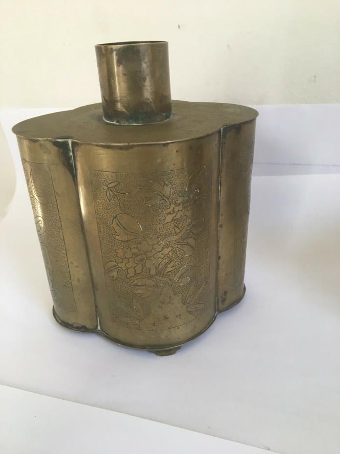 Antique Brass Chinese Tea Caddy