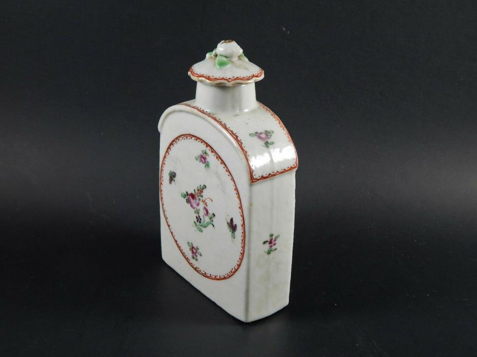 Antique Chinese Export Famille Rose Deutsche Blumen Tea Caddy Qianlong 18th C