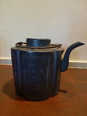 Exquisite Antique chinese pewter teapot, details, heavy #2 locate