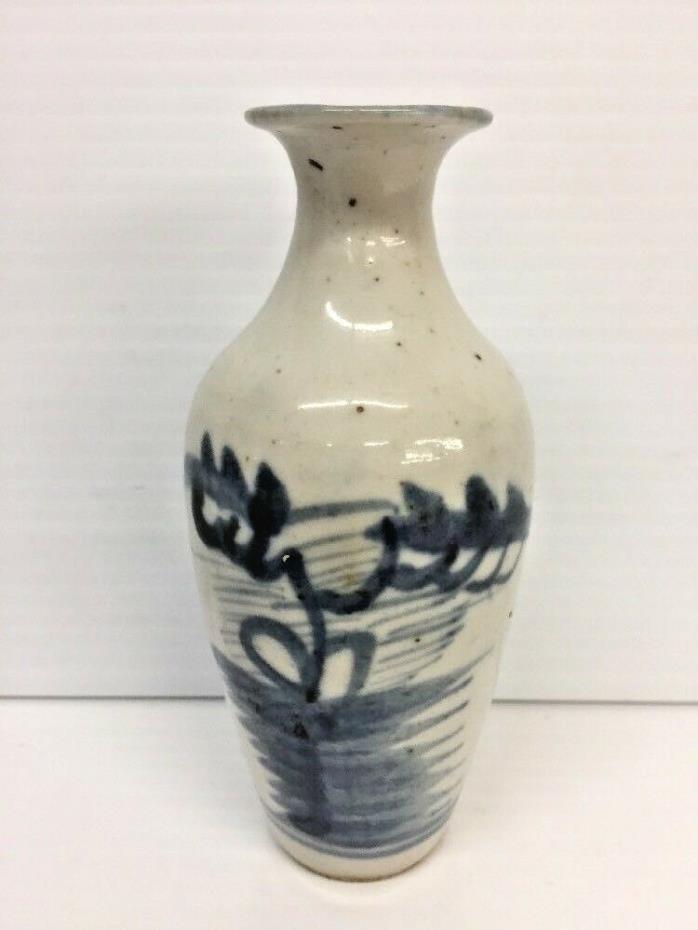 Antique Chinese Blue and White Porcelain Vase Miniature