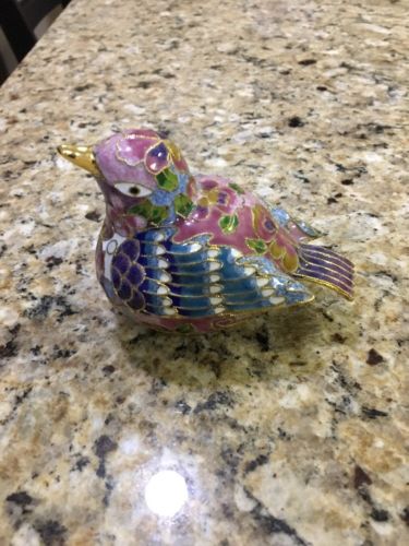 Cloisonné Dove Handmade China Ornate Colorful Nice Figurine