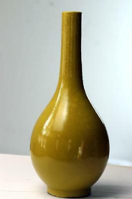 Antique Chinese Yellow Kangxi Bulb Vase