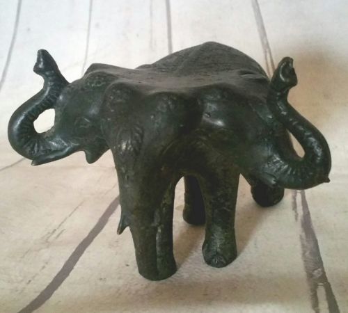 Rare statue Antique figurine Bronze figure Indian Elephant 4