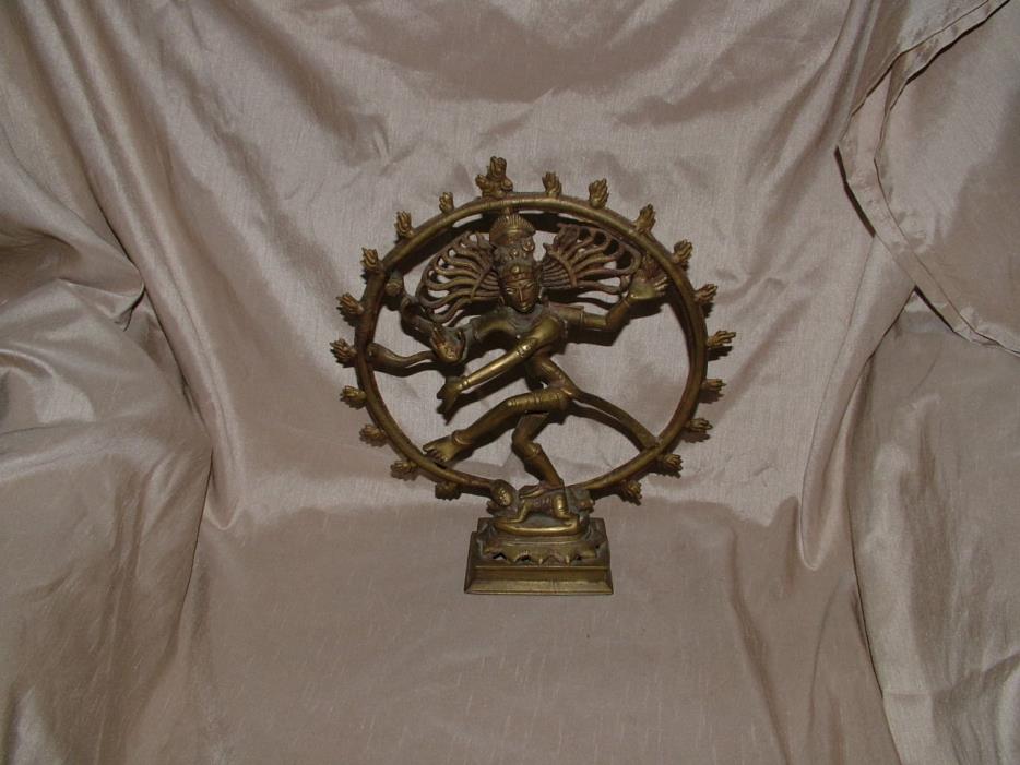 Antique/Vintage Shiva Nataraja Brass Statue Hindu Chola Style Dancing 32cm
