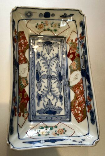 19th Century Japanese Porcelain Tray Arita? Imari? Ming Mark
