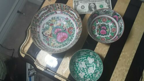 Set Of Three Japanese Bowls Antique