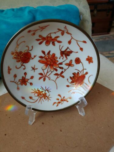 ANTIQUE JAPANESE T.F.F. PORCELAIN BOWLRed Dragonfly MADE IN HONG KONG