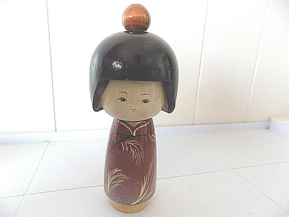 Vintage Japanese Hand Painted wooden Kokeshi Doll