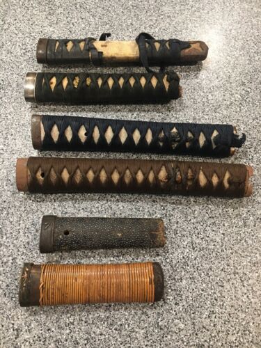 Antique WW2 Japanese Samurai Sword Tsuka Lot